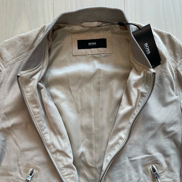 NEW Hugo Boss Mens Suede Leather Bomber Jacket - Picture 4 of 14